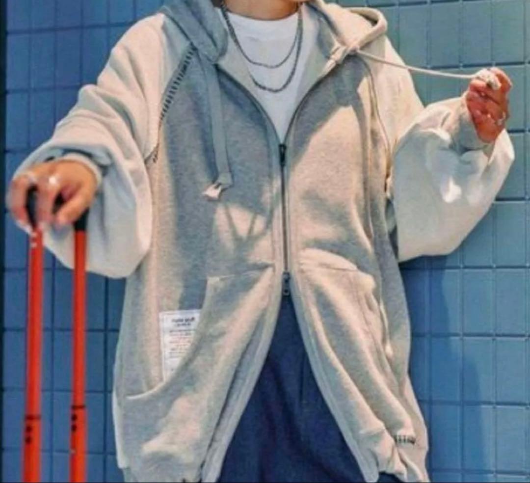 [be with M] ハギパーカー グレー ニコアンド フリーサイズ