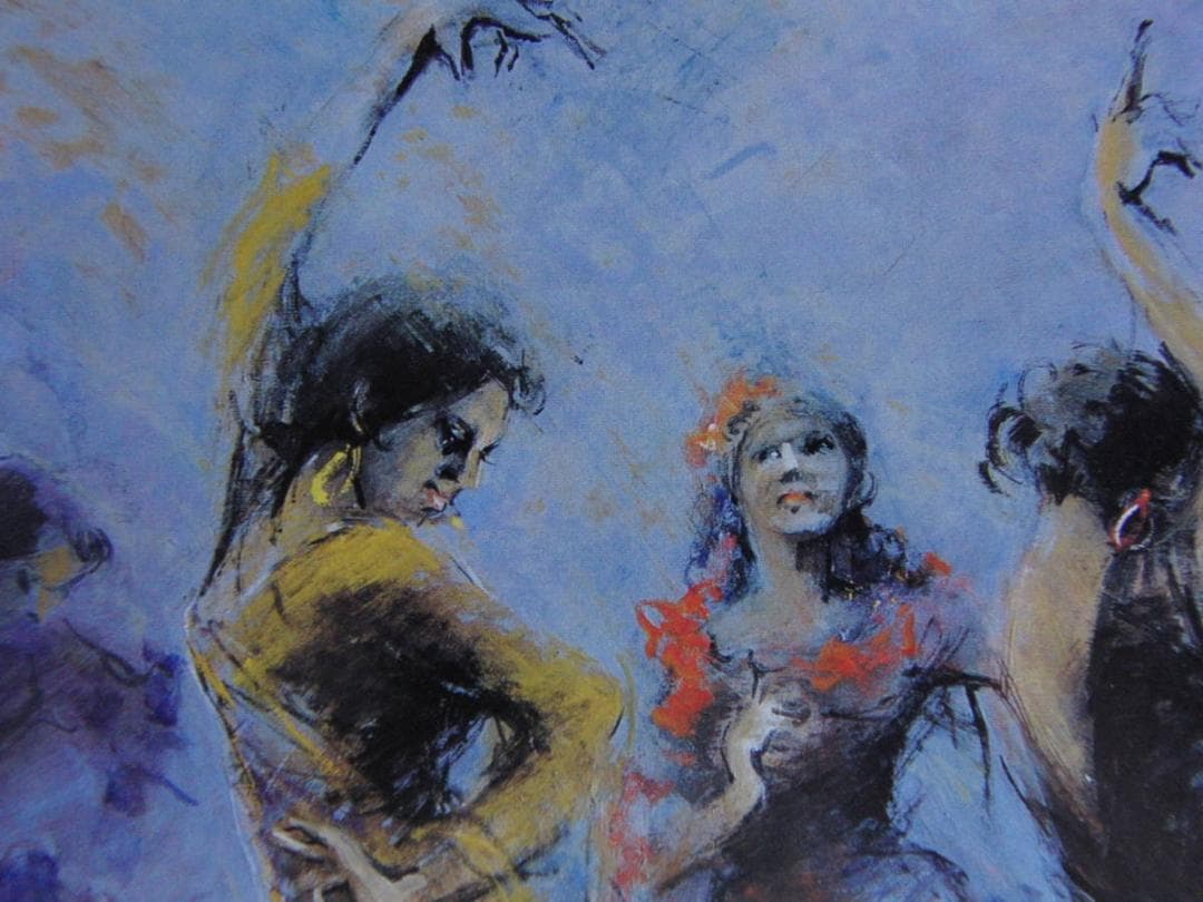 関綾子、【フラメンコ】、希少な額装用画集より、新品額装付