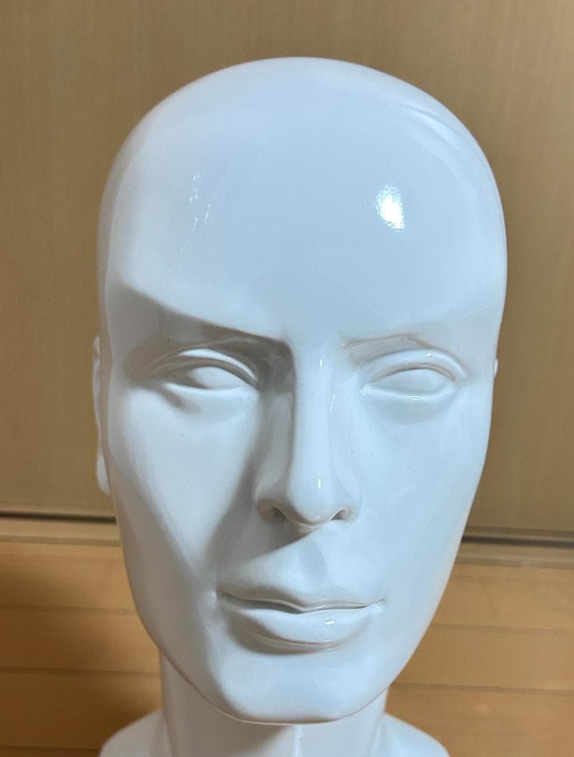 男性用 マネキン ヘッド 顔 白 美品 ウィッグ・メガネ 撮影用 ディスプレイ