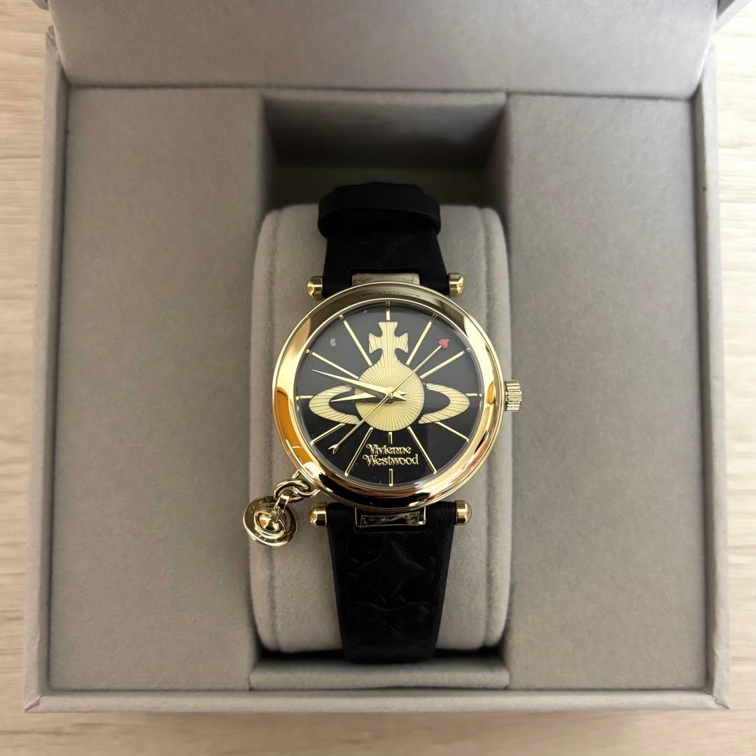 VivienneWestwood レディース腕時計 ゴールド/ブラックレザー