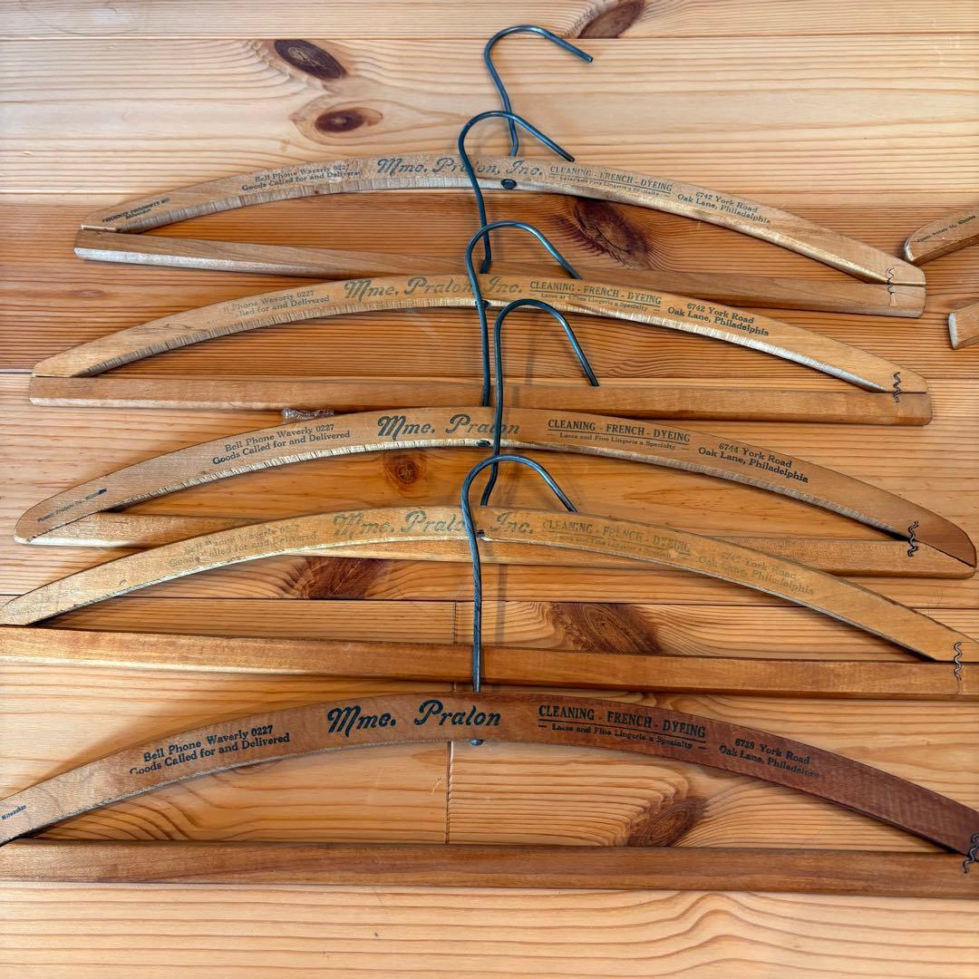 【スペシャル】10本！USA ヴィンテージ 木製ハンガー セット