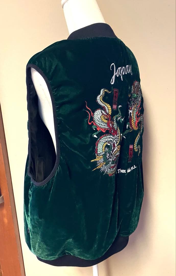 【殆ど未使用】ヴァンズ VANS コラボma-1スカジャン風中綿入りベスト M