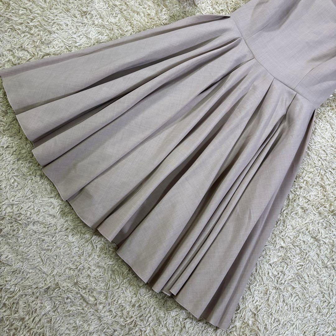 フォクシーニューヨーク　プリーツ　フレア　膝丈ワンピース　ドレス