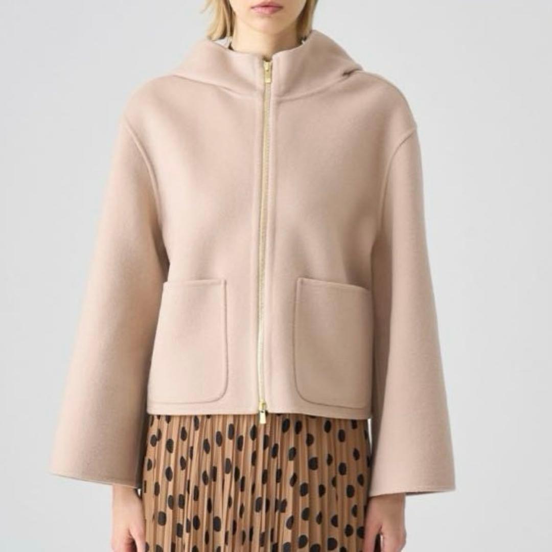 24AW【新品】ANAYI　シャルムリバーフードブルゾン　ベージュ　36