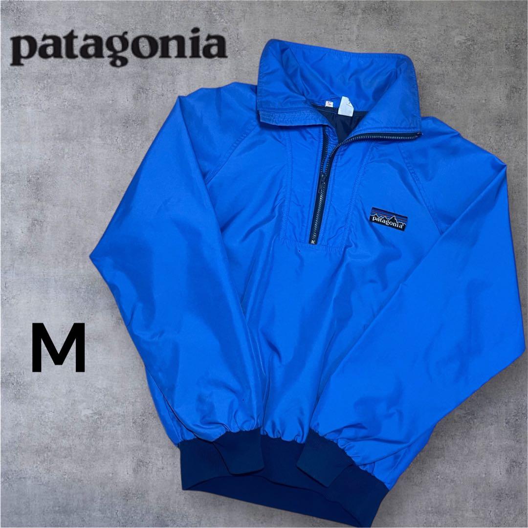 【極美品】パタゴニア 80s〜90s ナイロンアノラック M 山ロゴ 青
