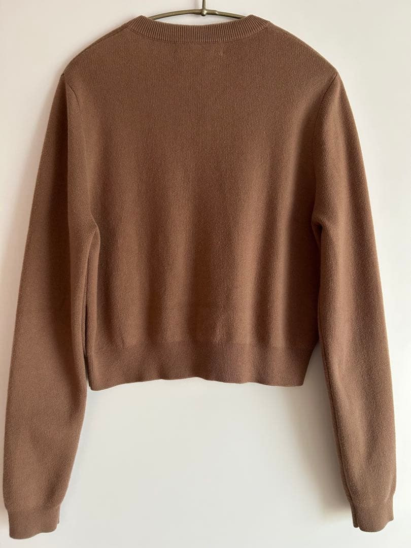 y*u様 CABaN コットンカシミヤ クルーネックカーディガン ブラウン 長袖