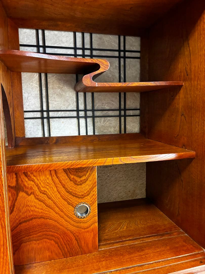 Grace です/昭和レトロ　欅調 茶箪笥／飾り棚