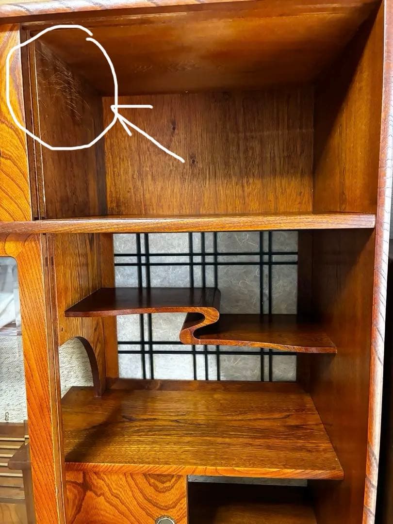 Grace です/昭和レトロ　欅調 茶箪笥／飾り棚