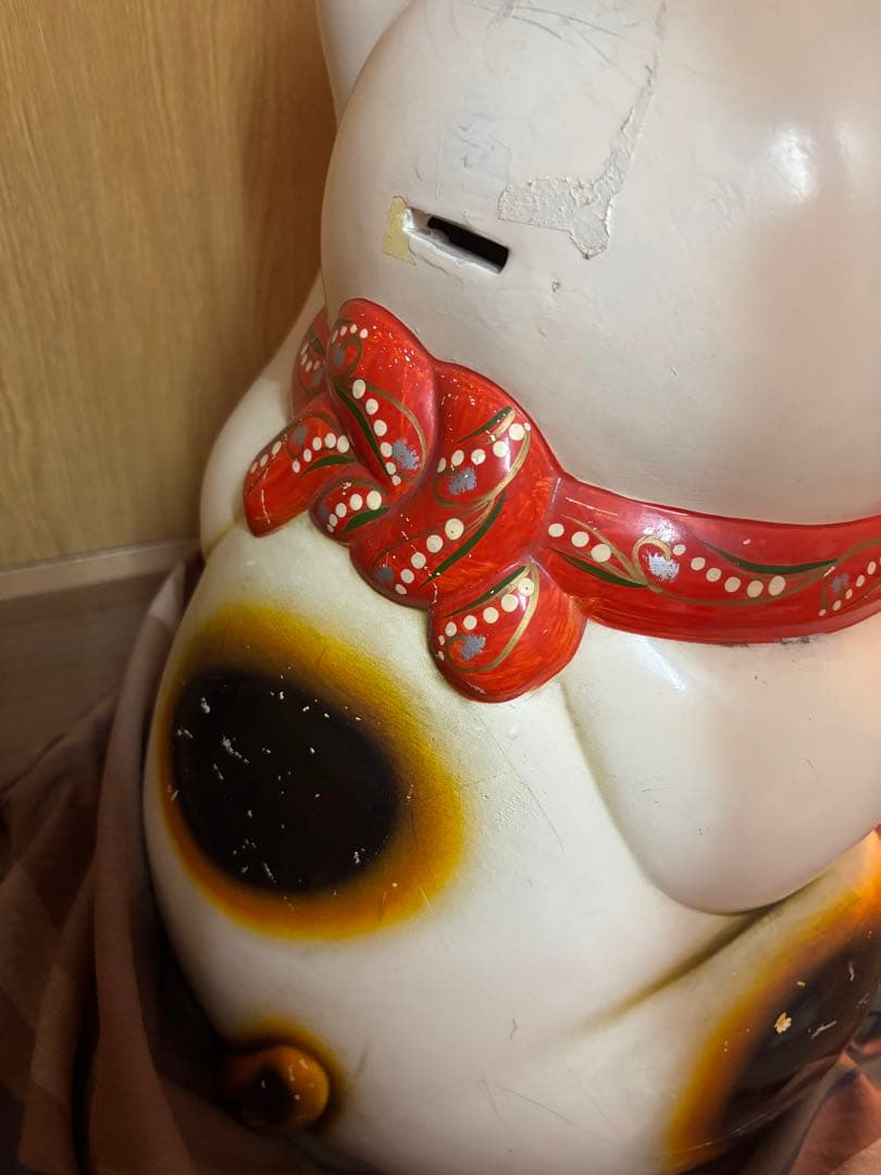 招き猫(左手) 特大 開運 アンティーク　送料込み