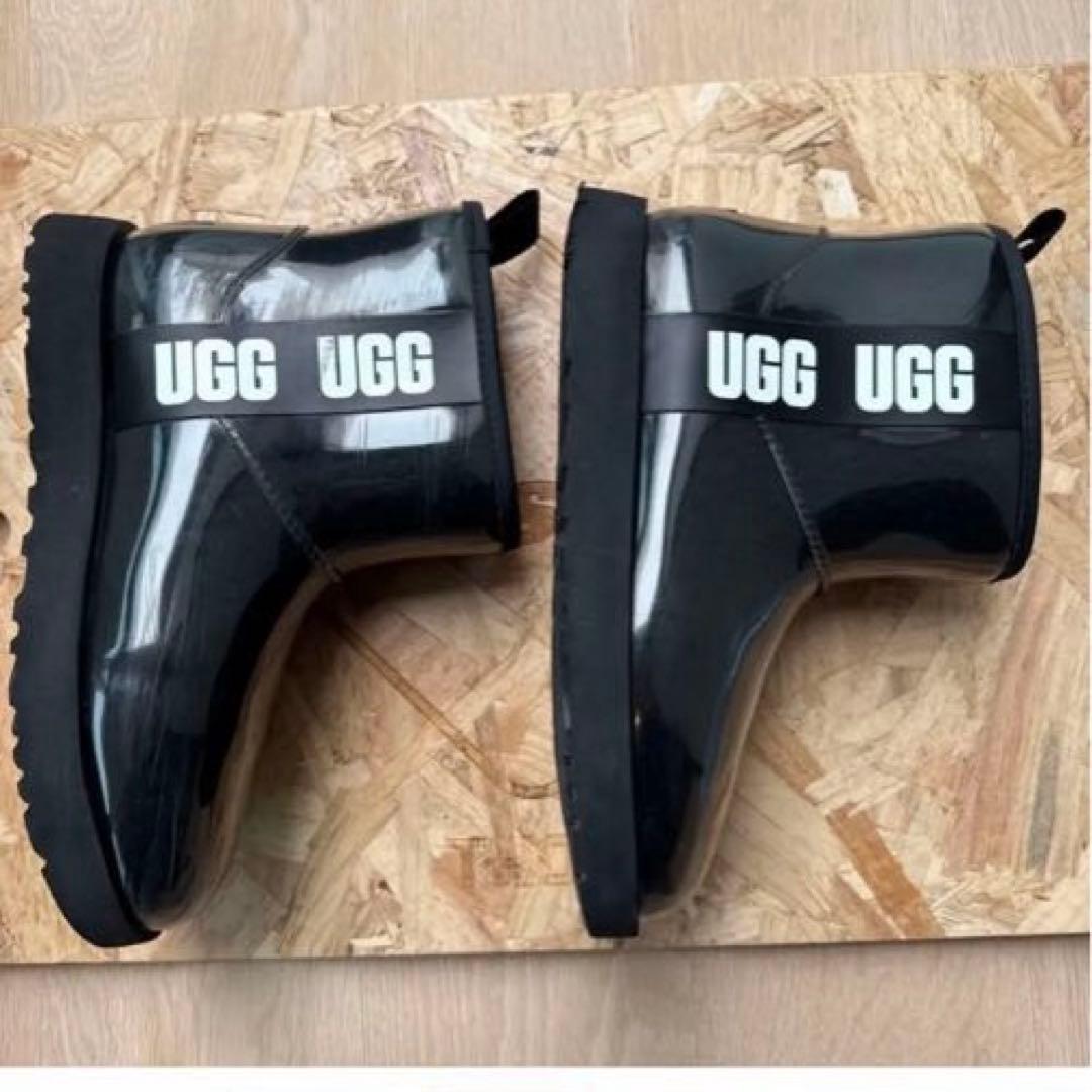レディース　Ugg ムートンレインブーツ クラシック クリアミニ ブラック