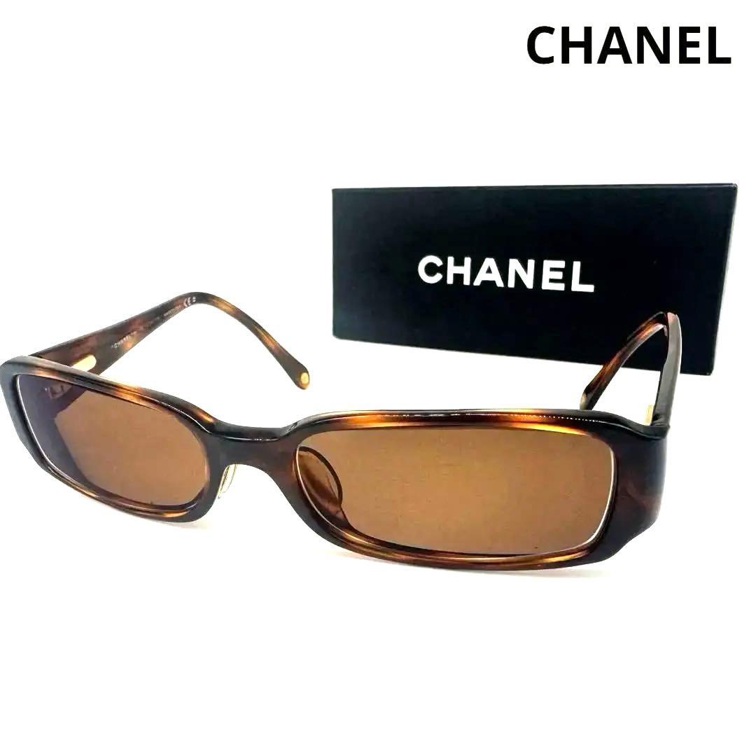 CHANELシャネル ブラウン スクエア型サングラス ブラウン系 度ありy2k