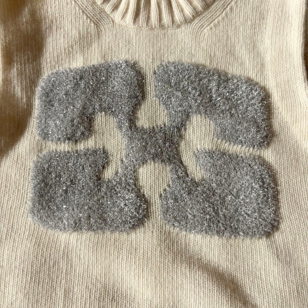 【美品】 GANNI ラメ ロゴ graphicwool mix vest