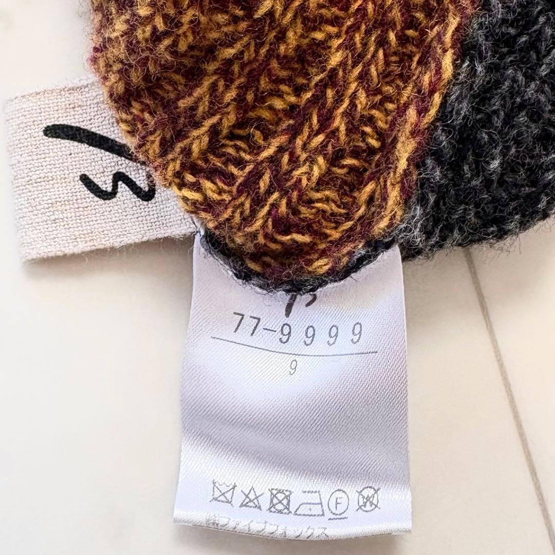 未使用級 β ベータ ゆったり ニットワンピース バイカラー 体系カバー B刺繍