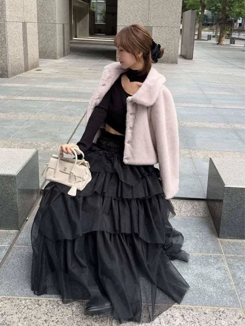 ろーる　 未試着タグ付き新品　ステンカラーショートファーコートジャケット