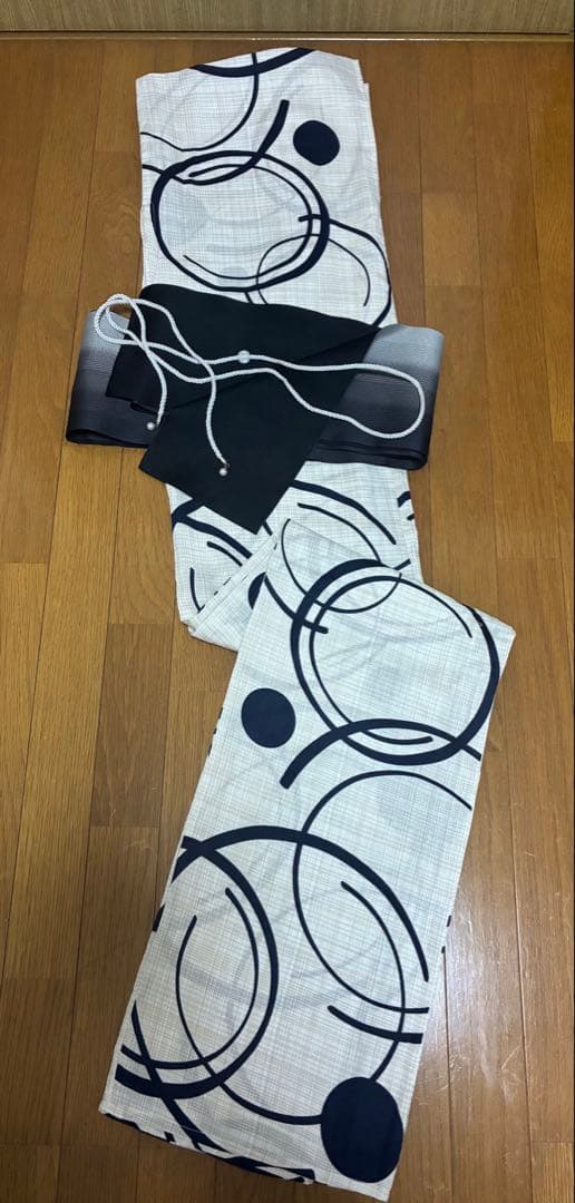 ✨モダン柄　浴衣&帯！帯締めプレゼント即日配送✨