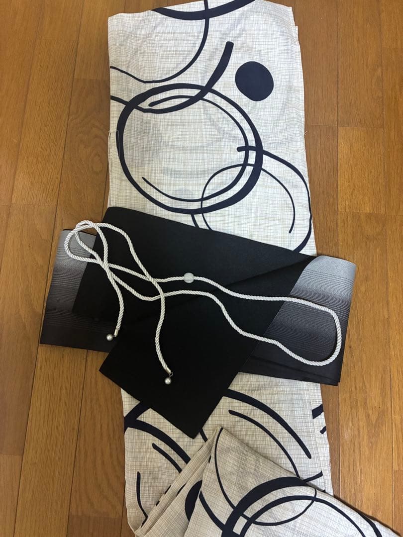 ✨モダン柄　浴衣&帯！帯締めプレゼント即日配送✨