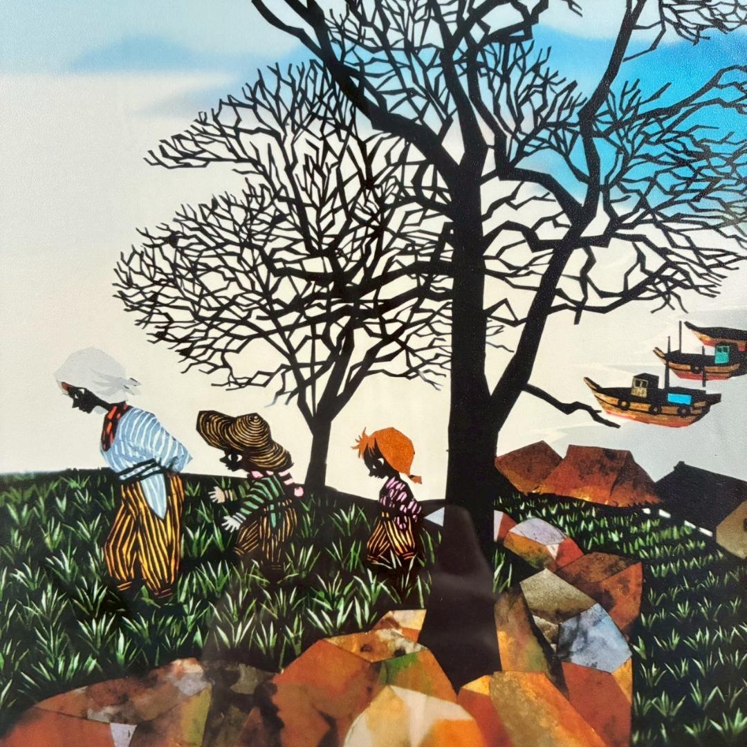 美品 藤城清治「日本の愛唄歌11月 冬景色」レフグラフ 直筆サイン入 楽譜付