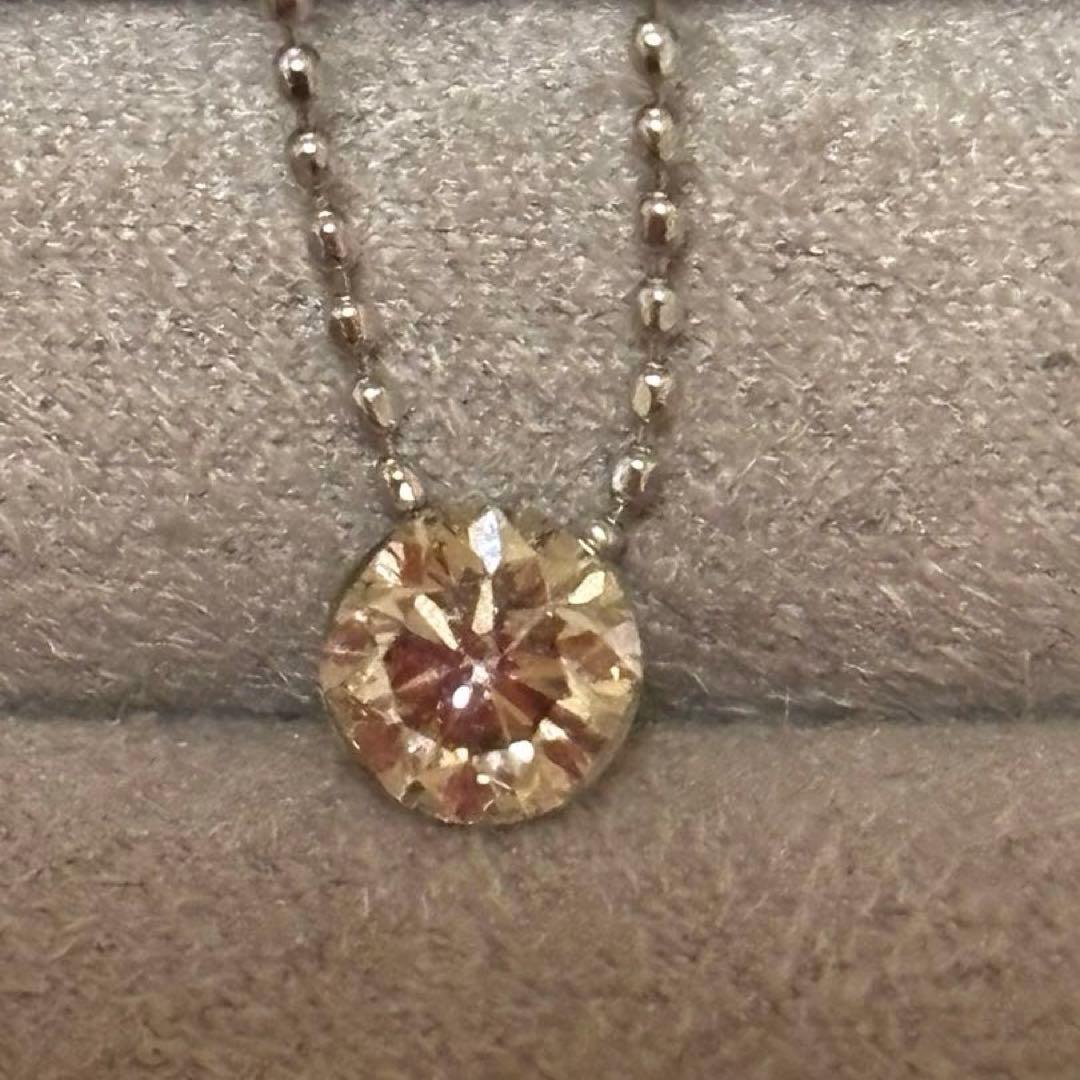 K18WG ブラウンダイヤ ネックレス 0.52ct ミステリーセッティング