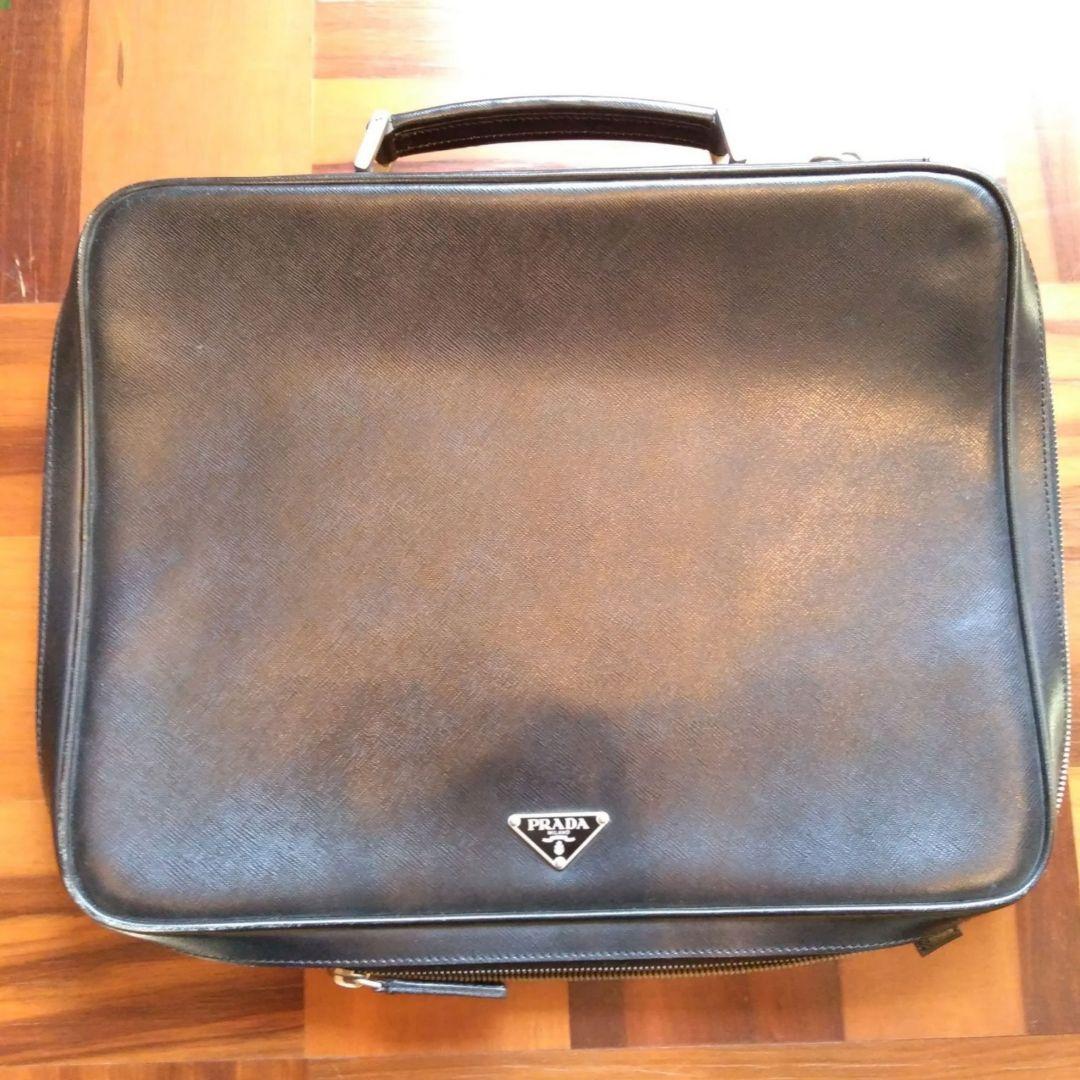 【希少】PRADA 本革サフィアーノレザーブリーフケース
