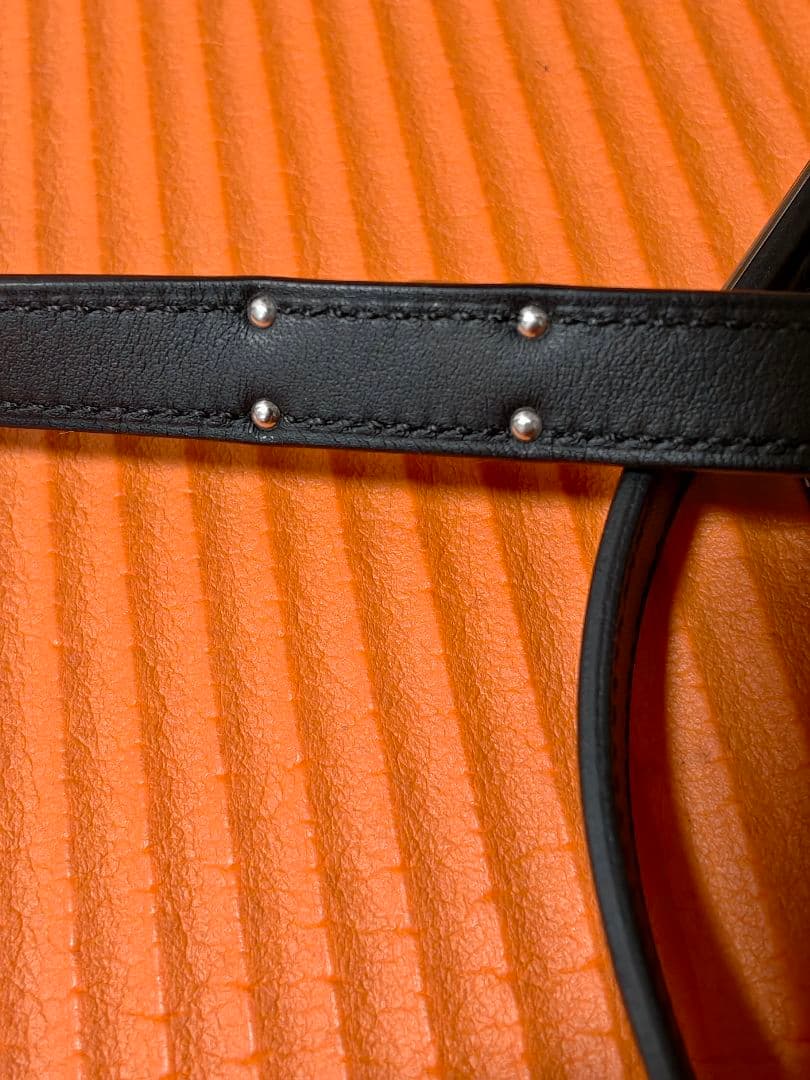 新品 レア エルメス ネックレス ケリーラリアット 黒 ブラック シルバー金具