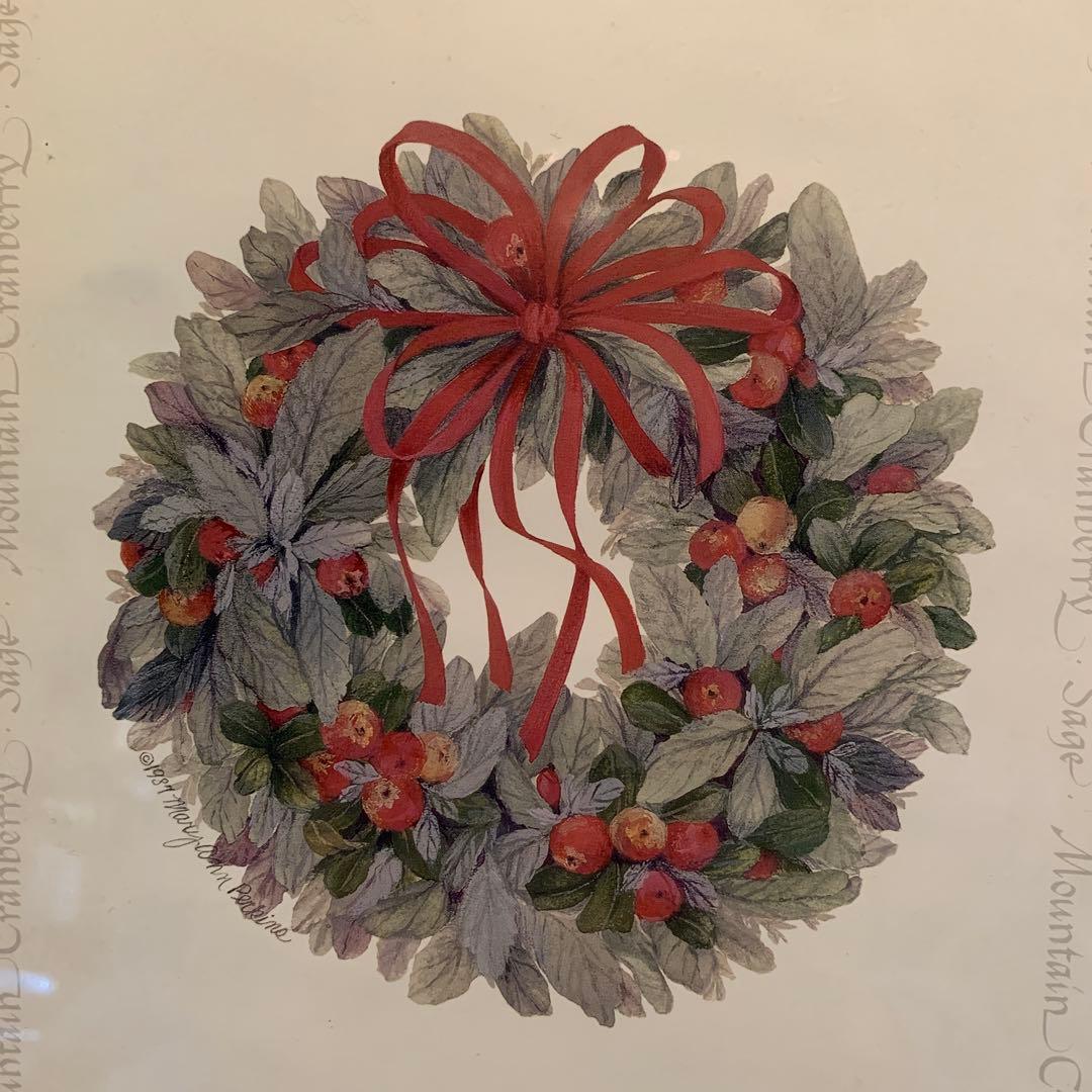 デンマーク製　雑貨　赤い実のリースの額とピューター四季セット　seringa様