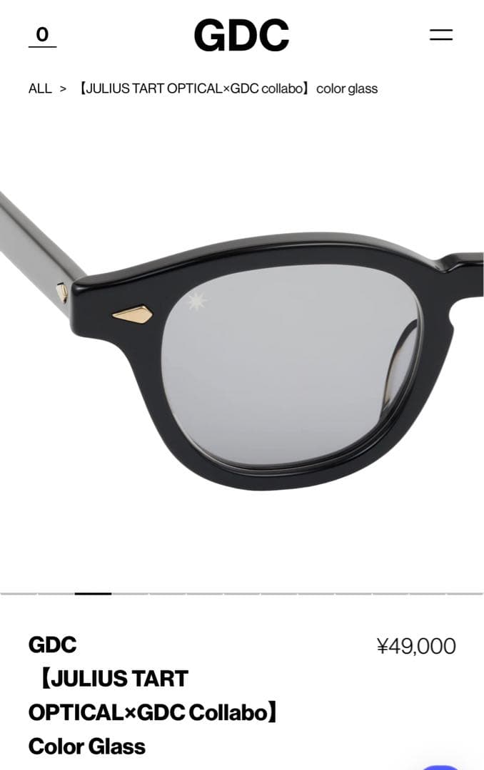 【完売品】JULIUS TART OPTICAL × GDC サングラス