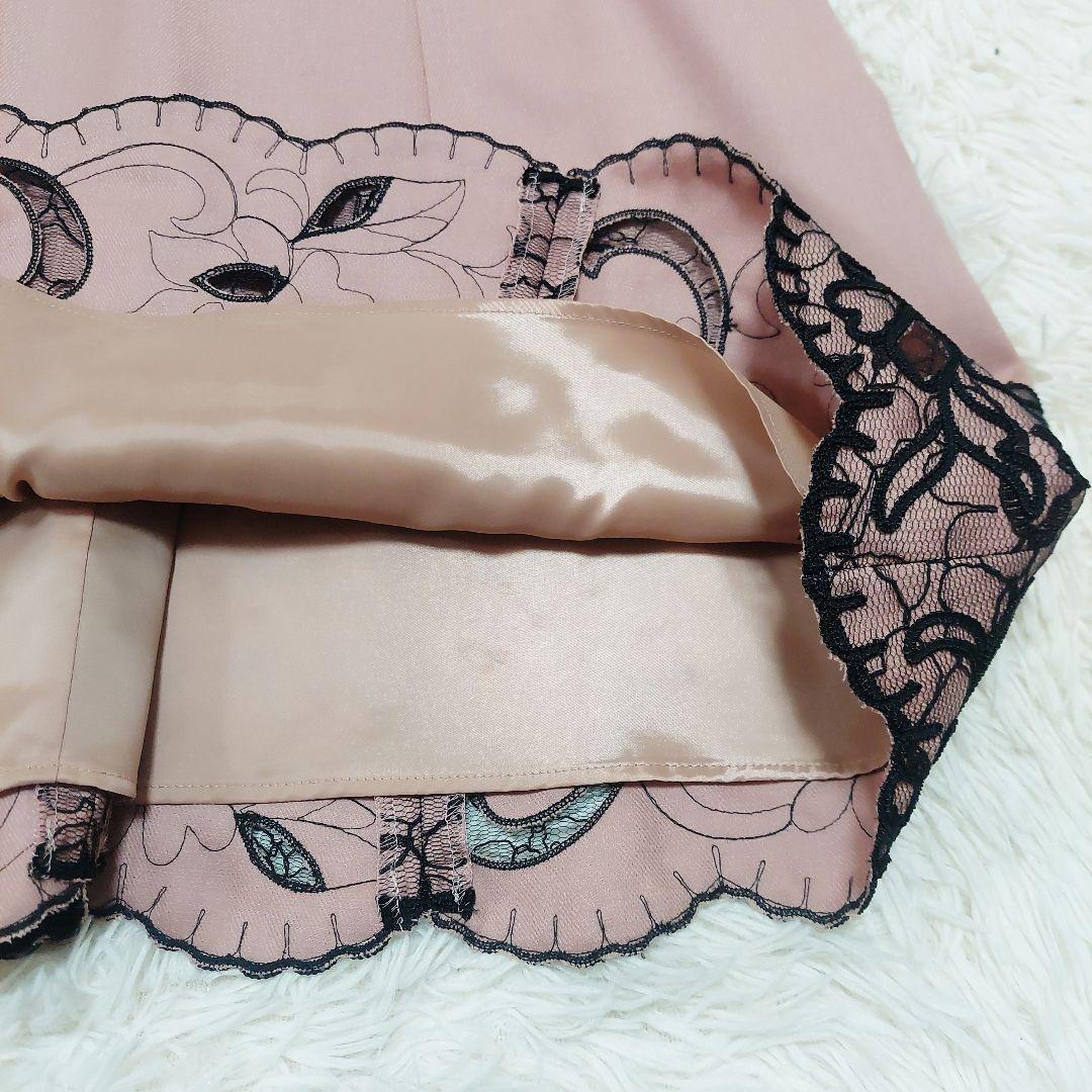 新品タグ付き ANAYI ウール 花柄 レース スカラップ ワンピース Aライン