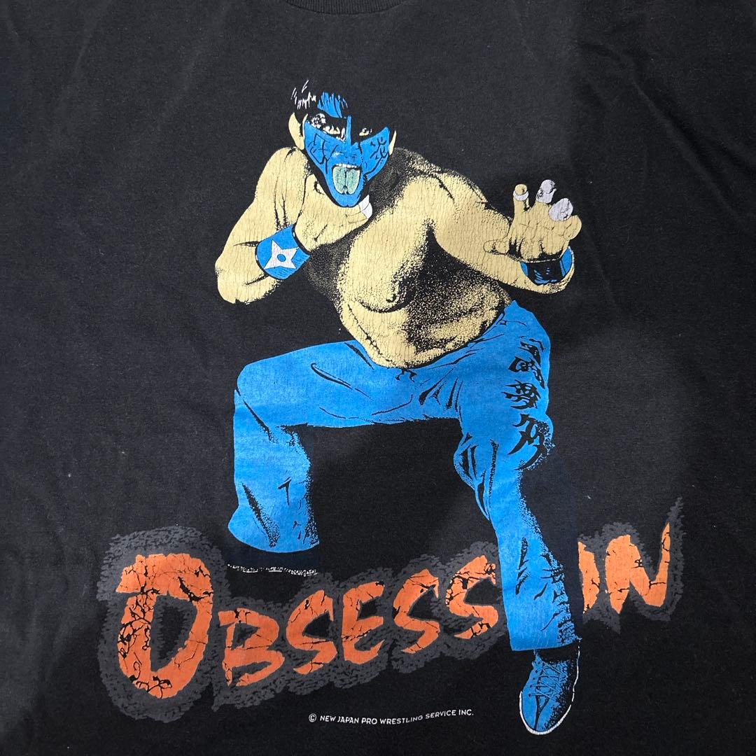 激レア　グレートムタ Tシャツ　青ペイント　新日本プロレス