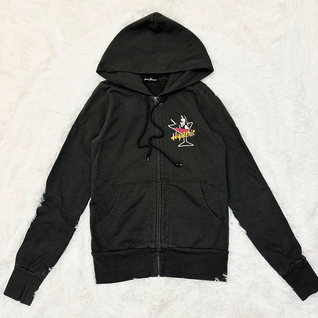 HYSTERIC GLAMOUR フルジップ パーカー ヒスガール ダークグレー