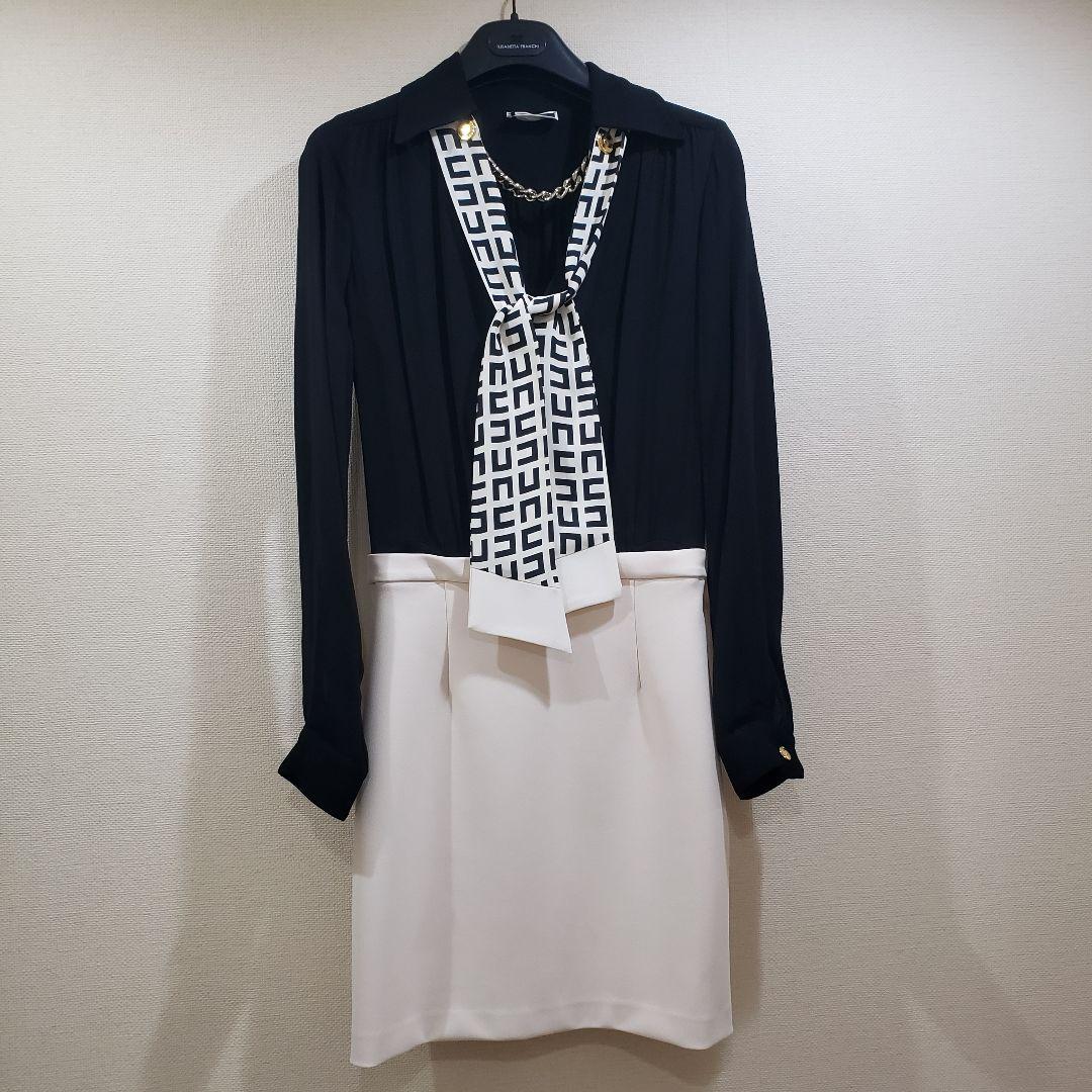 エリザベッタフランキ　ワンピース　シュミーズドレス　スカーフ　ボウタイ