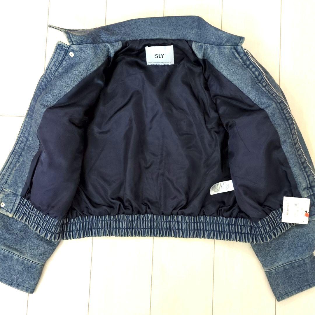 SLY スライ　合皮ジャケット　ジャンパー　ブルー　Sサイズ 未使用品