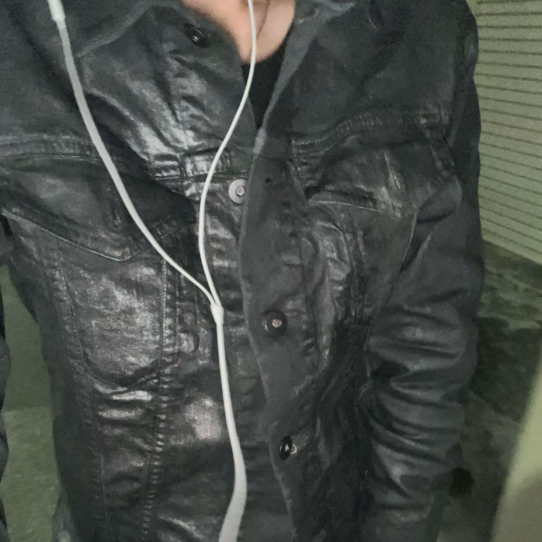 wax加工コーティングデニムジャケット　swag opium vkei y2k