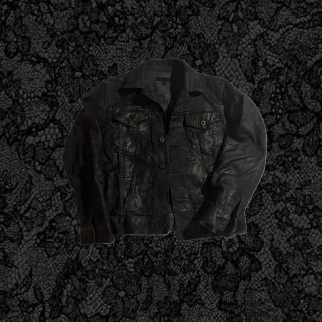 wax加工コーティングデニムジャケット　swag opium vkei y2k