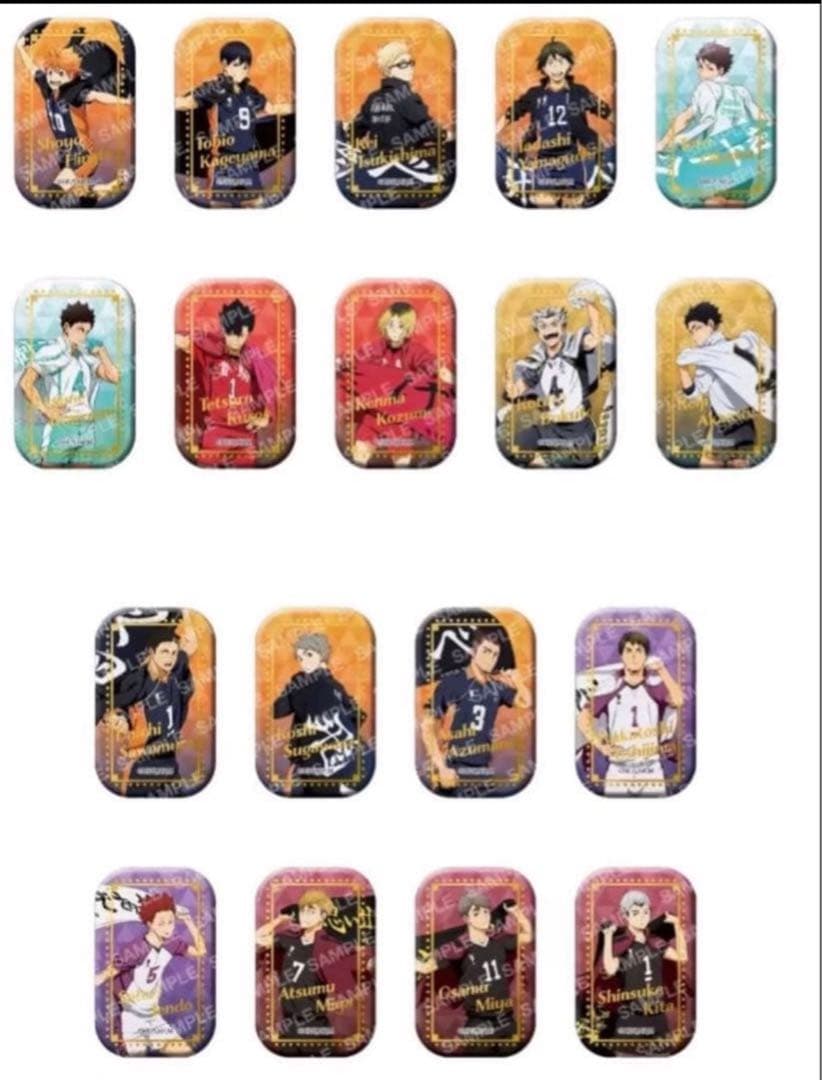 ハイキュー セブンネット限定 スクエア缶バッジ　第一弾 第二弾2セット