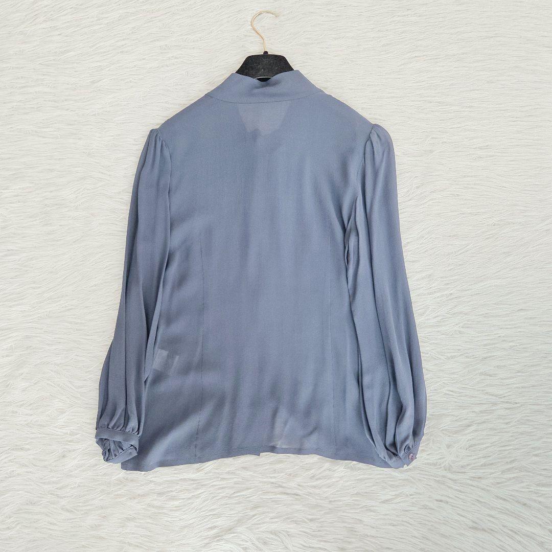 新品　BALLSEY　ブラウス　ボウタイ　シアー　M　シルク　シェルボタン