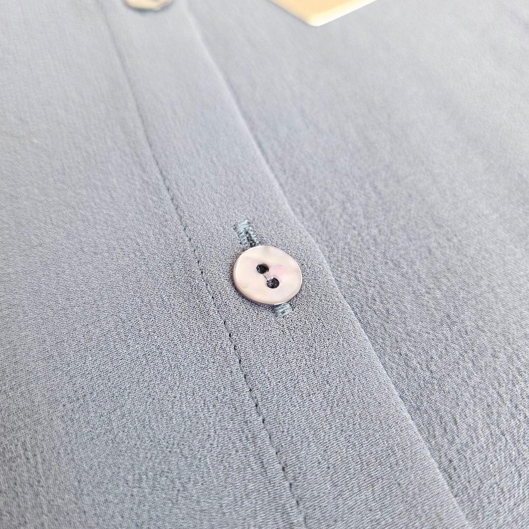 新品　BALLSEY　ブラウス　ボウタイ　シアー　M　シルク　シェルボタン