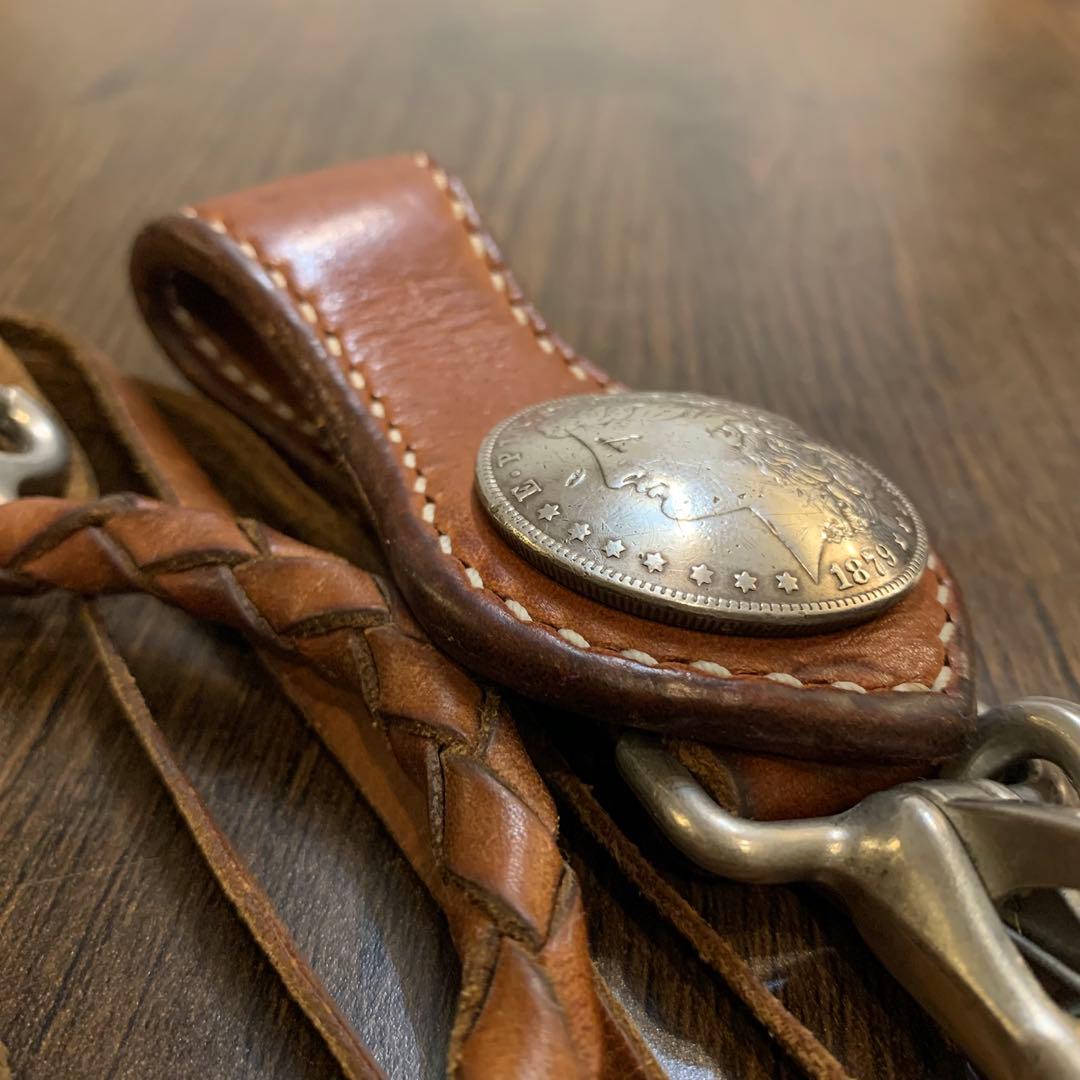 1879年本物モルガンコンチョ付き ベルトループ ウォレットロープ