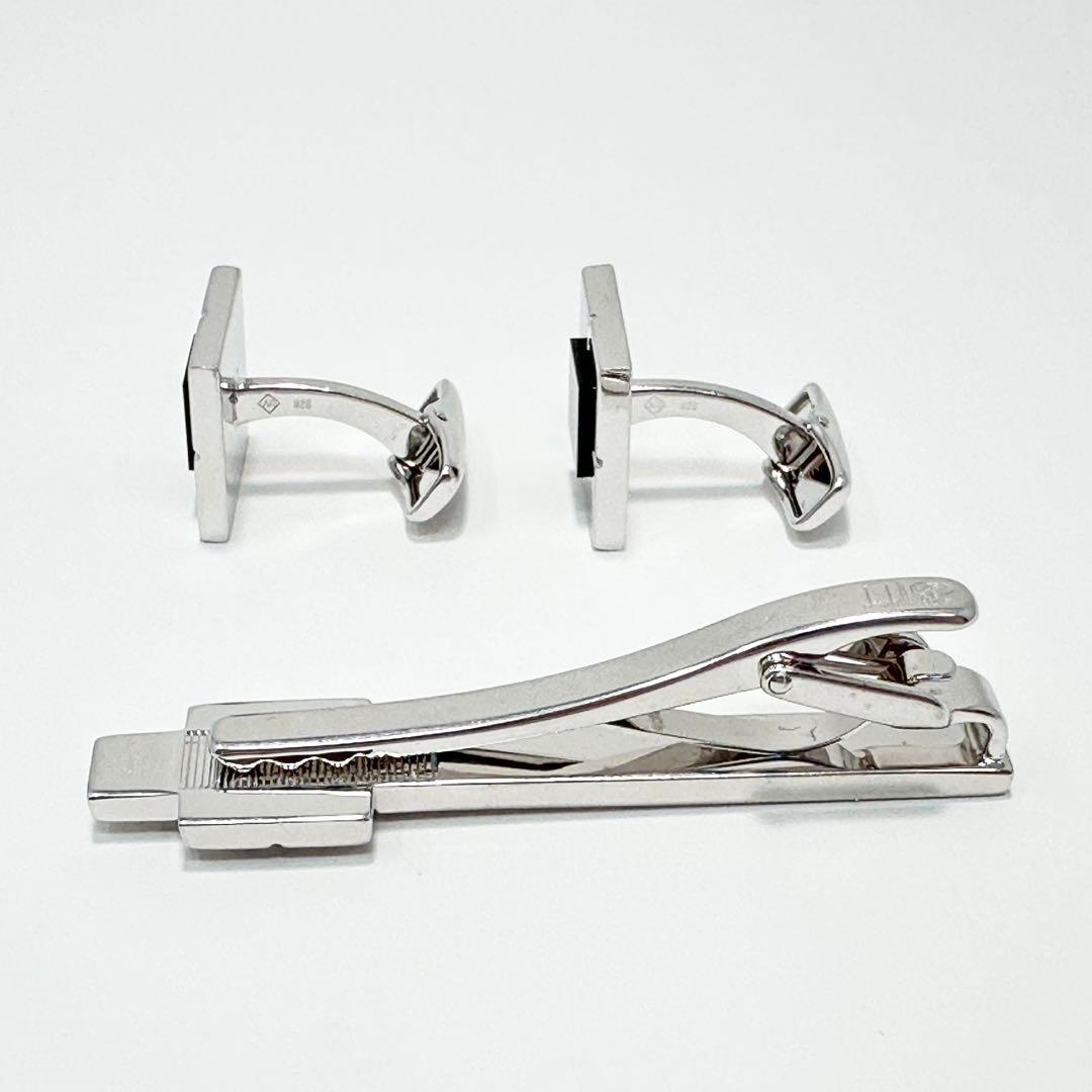 ダンヒル　スクエアトップ　オニキス　ネクタイピン　カフス　セット　925