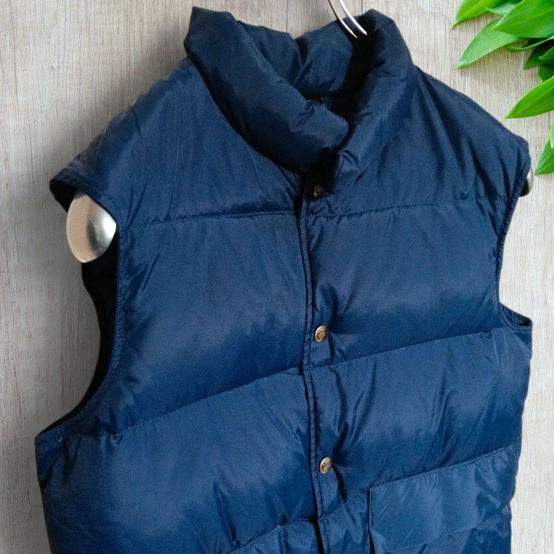 【90s USA製】ウールリッチ ダウンベスト ナイロン 紺 S
