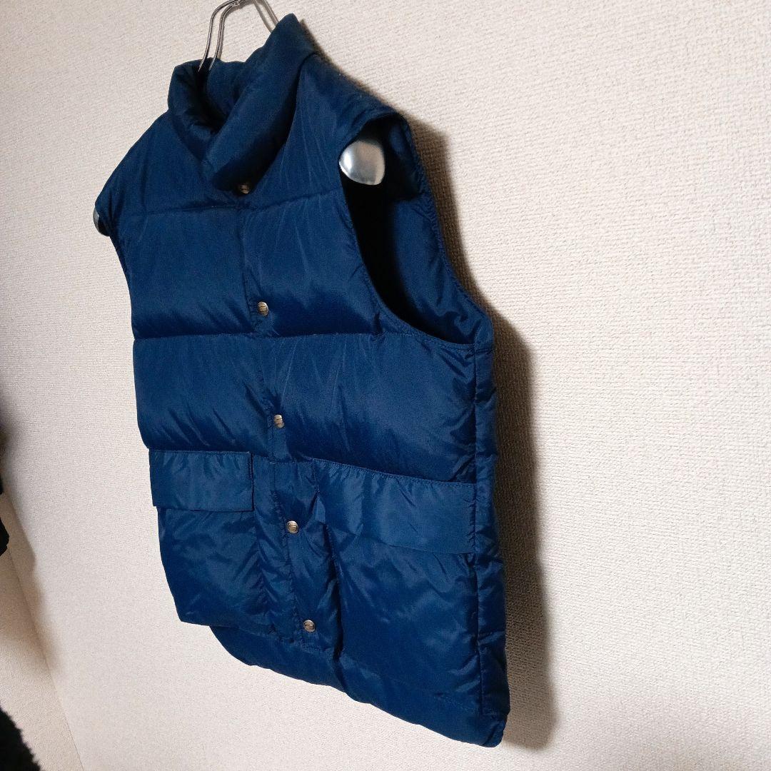 【90s USA製】ウールリッチ ダウンベスト ナイロン 紺 S