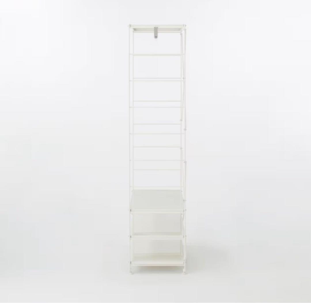 【無印良品】スチールユニットシェルフ　ワードローブセット　ライトグレー
