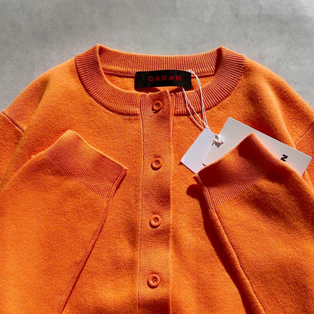 ♡新品タグ付き♡　キャバン　コットンカシミヤクルーネックカーディガン　オレンジ