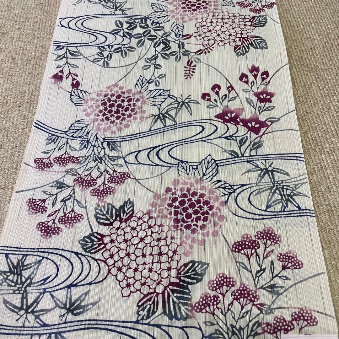 お仕立て代等込み 新品 本染 源氏物語 さわらび 綿麻 おしゃれゆかた 浴衣