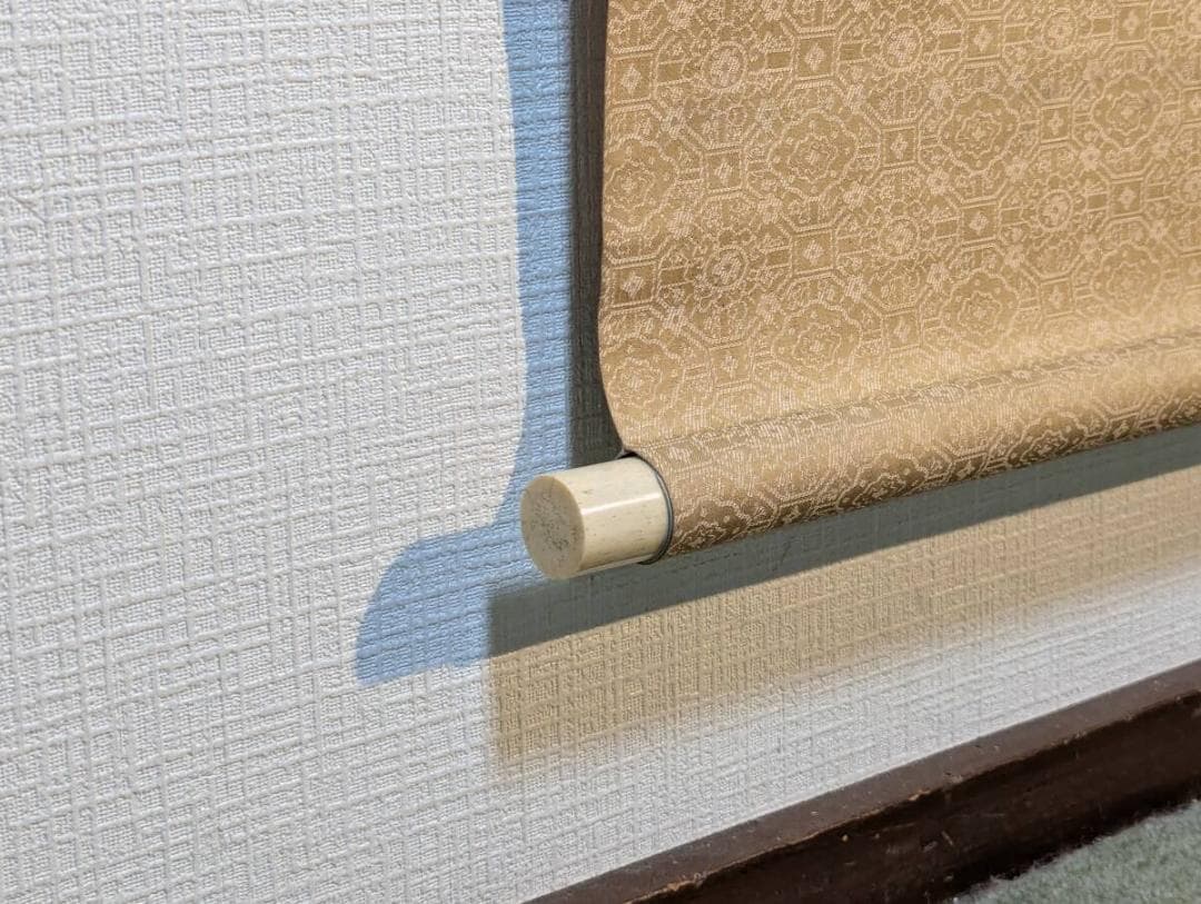 【真作】掛軸　谷川紫鳳　竹花鳥図　花と小鳥の彩色画　日本画　合箱入　U64