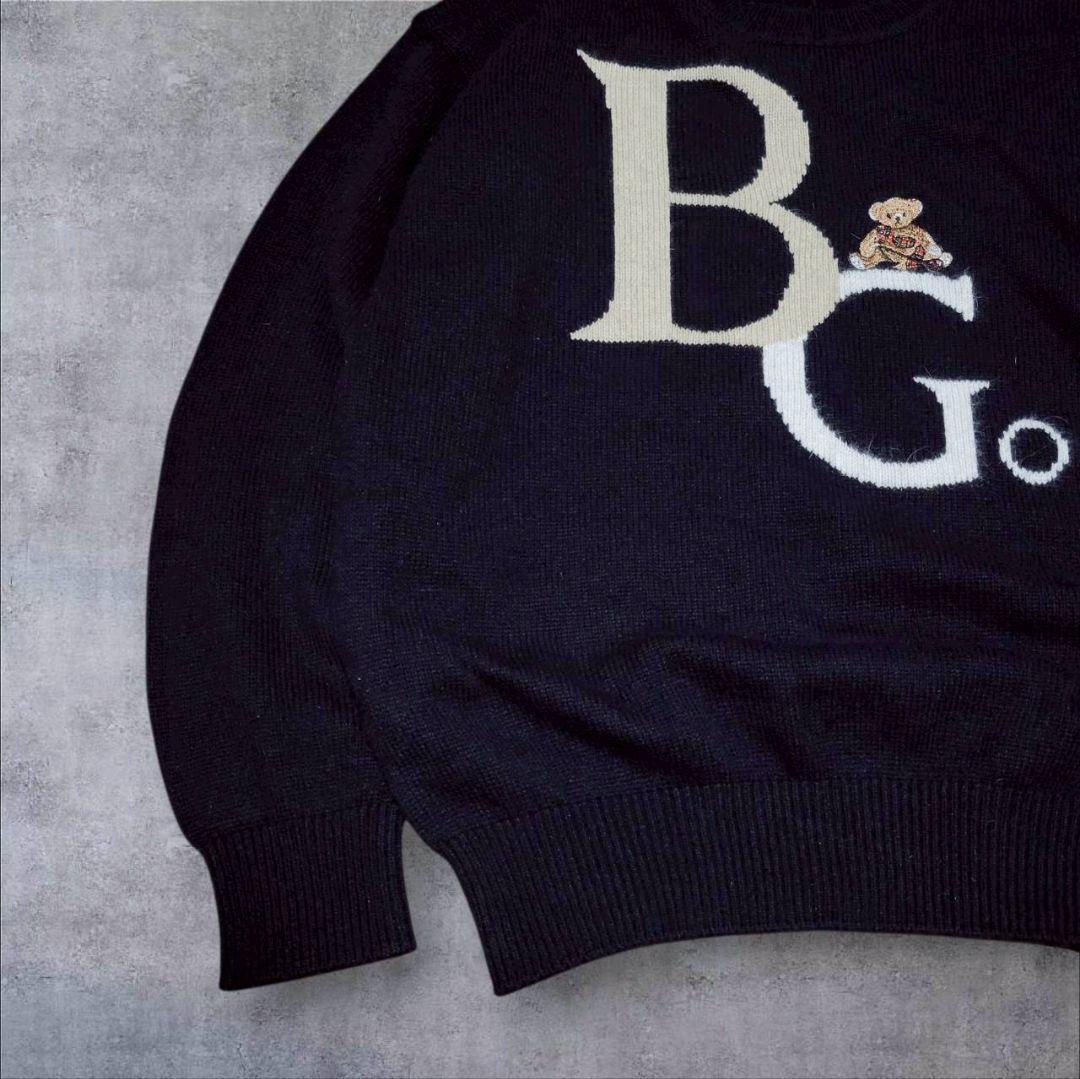 【美品】BURBERRY バーバリー ニット セーター ベア くま アンゴラ混