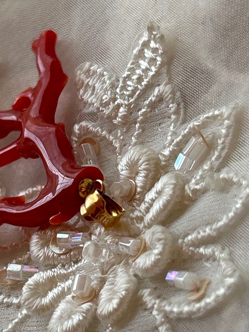 K18血赤珊瑚ネックレストップ