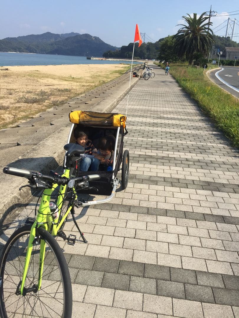 子供用自転車トレーラー イエロー/ブラック