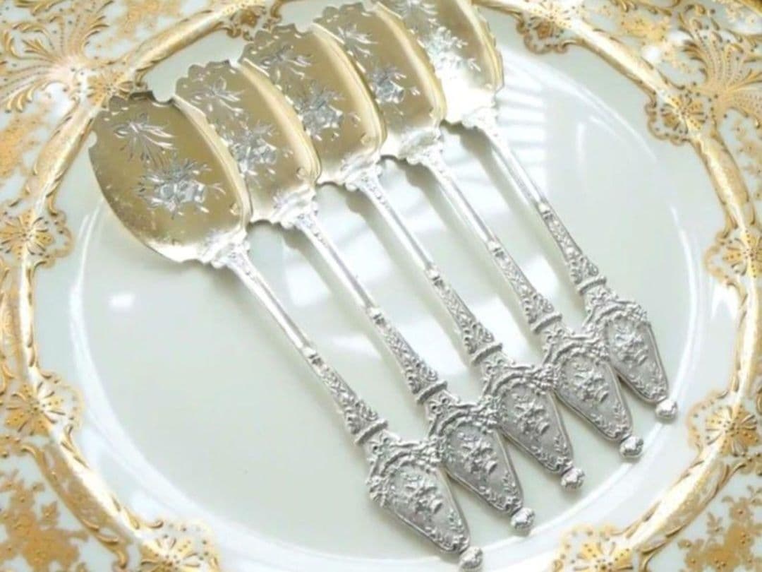 純銀 ③ ソリッドシルバー アイスクリームスプーン スターリングシルバー