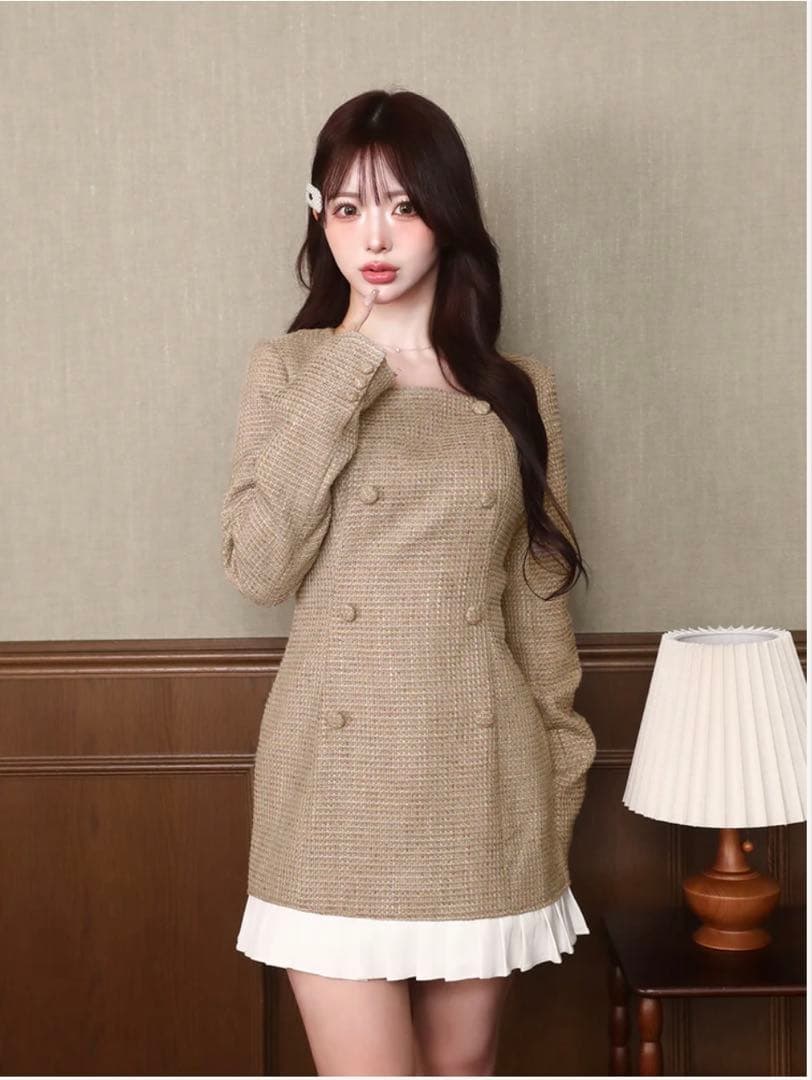 ☆ Darich プリーツドッキングツイードミニワンピース FLサイズ