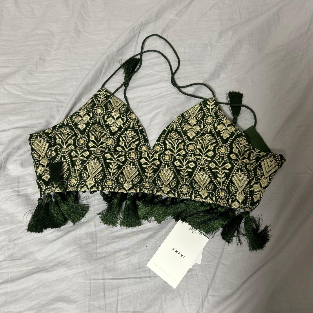 Ameri INDIA EMBROIDERY BUSTIER【カーキ】